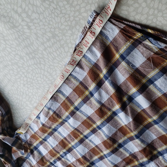 Rye by Hawker Men's Blue and Brown Long Sleeve Shirt Size L-Tall - Picture 7 of 11